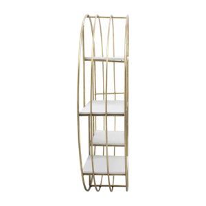 Mensola rotonda da parete con struttura in metallo per soggiorno, ingresso, decorazione e organizzazione degli oggetti - Product Image 3