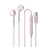 Écouteurs filaires Type-C semi intra-auriculaires avec micro, contrôle du volume, musique stéréo, écouteurs filaires Type C pour téléphone portable