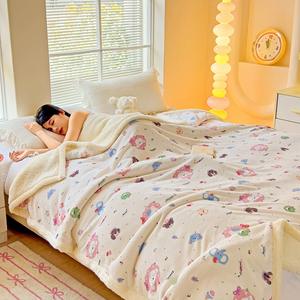 100% Polyester petit jet léger corail velours Ins Style motif brodé pour climatisation canapé couverture pause déjeuner - Product Image 5