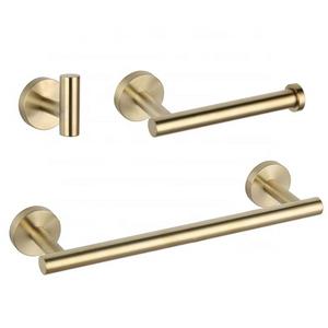 Juego de Toallero de Tres Piezas de Hierro Moderno con Acabado Dorado para Baño, Inodoro, Hotel/Apartamento con Colgante - Product Image 1