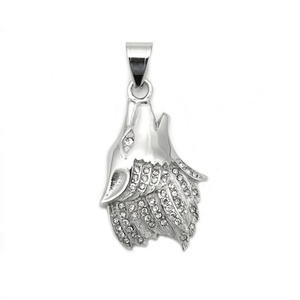 Collar con Colgante de Cabeza de Lobo en Acero Inoxidable Chapado en Oro de Alta Calidad Personalizado para Mujer, para Compromiso o Aniversario - Product Image 1