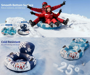 Eco-Friendly Foldable Safety Inflatable Double Ski <b>Tube</b> Snowboard Thickened Wear-Resistant Cold PVC Children Use <b>Snow</b> <b>Sled</b> Set - Product Image 5