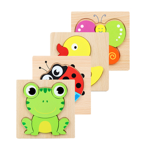 Montessori đồ chơi cho 1 2 <span class=keywords><strong>3</strong></span> năm tuổi chàng trai cô gái bằng gỗ Toddler Câu Đố trẻ em Quà tặng trẻ sơ sinh động vật hình dạng ghép hình sinh thái thân thiện du lịch - Product Image 1