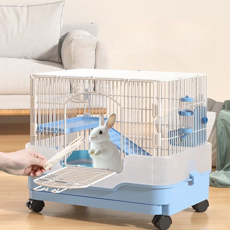USMILEPET New Innovations Luxury Commercial Rabbit Breeding Cage Design  Villa Anti-spray Indoor Rabbit House Sale for Guinea Pig
