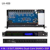 Processeur de sonorisation FIR DSP LA-408 4 entrées 8 sorties, 500 MHz, double cœur SHARC 32 bits, 768 kHz ADC, PEQ, DEQ, GEQ, contrôle par PC