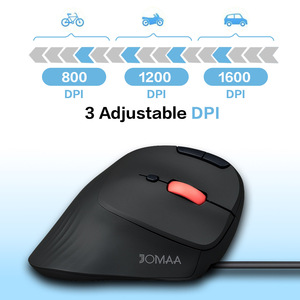 Ratón Vertical con Cable JOMAA, Ergonómico, Fácil Control con el Pulgar, Plug and Play, Trackball con DPI Ajustable para Computadora/PC - Product Image 3