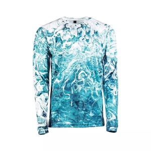 T-shirt de pêche personnalisé à manches longues, protection UV, camouflage, séchage rapide, bleu clair - Product Image 4