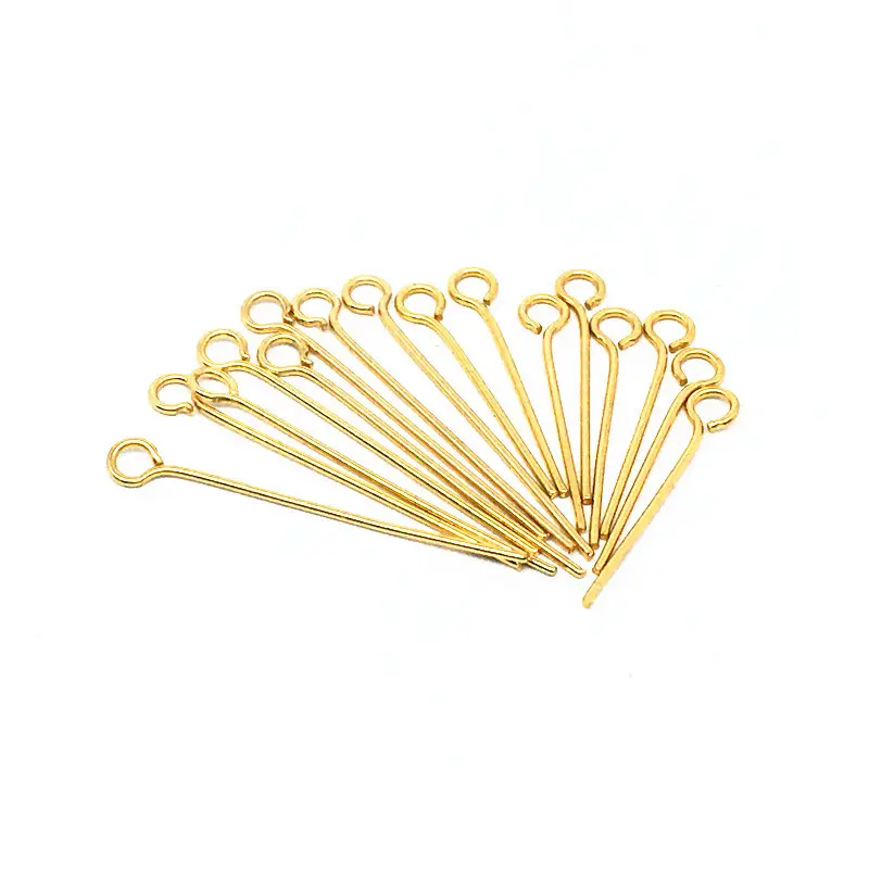 Mm 0.6mm 0.7mm diametro linea acciaio inossidabile oro perni per occhi aghi per creazione di gioielli collana braccialetto risultati gioielli fai da te