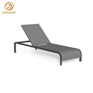 Modern Cushionless <strong>Outdoor</strong> <strong>Chaise</strong> <strong>Lounge</strong>, Quick-Dry Mesh Patio Sunbed with Adjustable Backrest and Matching <strong>Pouf</strong> - Product Image 6