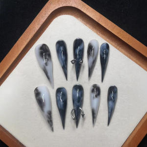 Griffes de dragon courtes noires translucides, griffes de loup, griffes de bête, pour convention de bande dessinée, cosplay, tournage de <span class=keywords><strong>film</strong></span>, faites à la main, en ABS, couverture complète - Product Image 4