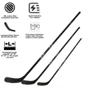 Custom 40 Flex Field Blade Protector Hockey Equipment Intermediate Custom One Piece Ice Hockey Goalie Stick Hockey stick Pro