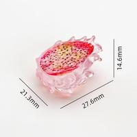 Breloques en résine semi-transparentes en forme de fruit miniature Pitaya coupé en deux, pour loisirs créatifs, colle crème DIY, pinces à cheveux, ornements capillaires et accessoires de bricolage
