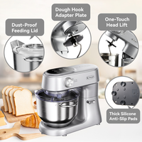Appareil de cuisine multifonction 3 en 1, batteur sur socle de 6,2 L, pétrin, machine à pétrir la pâte, robot culinaire sur socle