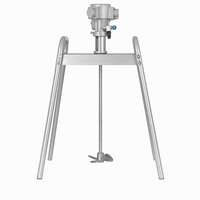 Mélangeur pneumatique en acier inoxydable de type plateforme de 5 gallons, 1/8HP, 60-2700RPM, agitateur à air à trois cylindres, diamètre de la lame de 95 mm, 42L/min