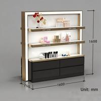 Vitrine moderne à peinture laquée avec éclairage LED pour cosmétiques, présentoir de beauté, comptoir de maquillage, îlot bas, vitrine de boutique