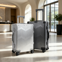 Valise rigide en aluminium AXOA de luxe, vintage, à rayures verticales, avec coins anti-chute, serrure TSA, résistante à l'eau, roues pivotantes - Bagage à main