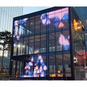 شاشة عرض فيديو رقمية ثلاثية الأبعاد شفافة بألوان كاملة من الزجاج
