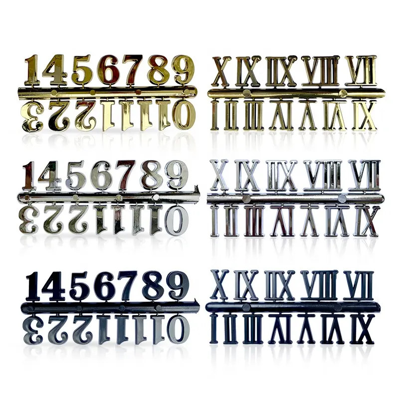 Clock Numerals Kit arabic roman numerals black gold silver color clock parts