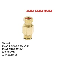 Raccord de Compression de Tube de virole de Compression 4 6 8mm OD connecteur de Tube Machine-outil lubrification adaptateur de raccord de tuyau d'huile en laiton