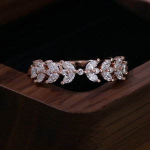 Marquise labwrown anello di diamanti con marchio di qualità con diamante bianco anello di fidanzamento di lusso in <span class=keywords><strong>oro</strong></span> rosa 10k fare anelli a <span class=keywords><strong>mano</strong></span> per le donne - Product Image 2