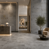 Carrelage mural en céramique brillant aspect béton gris rustique moderne pour la décoration de la cuisine et de la salle de bain