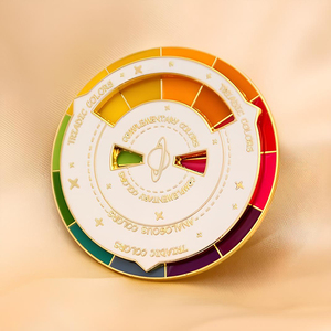 Vui Tùy Chỉnh Cầu Vồng Kim Loại Mềm Ve Áo Pins Xoay Quay Vòng Tròn Cứng Quay Men Pins - Product Image 3