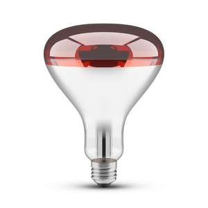Bombilla - Bombilla de luz infrarroja E27 de 250W, ideal para calefacción, emite luz roja, resistente y eficiente. - Product Image 1