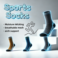 Chaussettes de sport tricotées pour hommes, anti-choc, respirantes, avec soutien de la voûte plantaire en maille et détail de bordure, idéales pour la course à pied