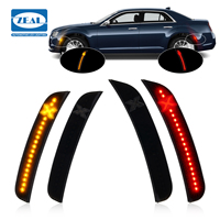 Feux de position latéraux avant et arrière de style X fumé pour pare-chocs de voiture, pour Chrysler 300 2015-2021, feux de gabarit rouges, 4 pièces