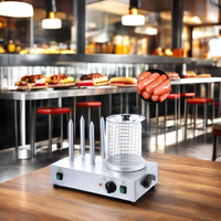 Rôtissoire électrique multifonctionnelle en acier inoxydable pour hot-dog BBQ 4 saucisses avec chauffage pour la maison et le restaurant
