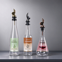 Bouteille distributrice vide personnalisée en PET de qualité alimentaire pour sirop, café, vin, avec couvercle automatique en acier inoxydable