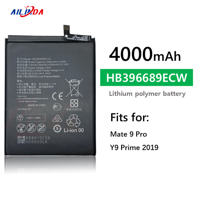 Ilinda 4000mAh HB396689ECW Li-ion Polymer Replacement Battery for Huawei Mate 9 Pro Y9 Prime 2019
