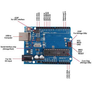บอร์ดพัฒนาแบบจุ่ม R3อูโน่ ATMEGA16U2 ATmega328P <span class=keywords><strong>AVR</strong></span> พร้อมสาย USB สำหรับชุดสตาร์ทเตอร์แบบ DIY - Product Image 2