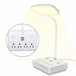 Multiprise intelligente américaine avec 4 prises, <span class=keywords><strong>2</strong></span> ports <span class=keywords><strong>USB</strong></span>, lampe de bureau, rallonge, protection contre les surtensions, prise de courant pour la maison et le bureau - Product Image 1