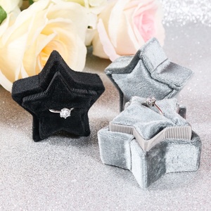 Custom Logo Star Shape <b>Ring</b> <b>Box</b> Wholesale Luxury Star Shape Jewelry Packaging <b>Box</b> Velvet <b>Ring</b> Jewelry Case - Product Image 3