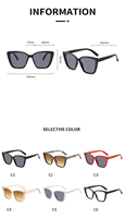 Lunettes de soleil œil de chat à grande monture pour femmes 2026, personnalisables avec logo, noires, promotionnelles, par Bulk