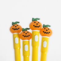 O & Q superventas Halloween calabaza bolígrafos diseño de plástico para niños 0,7mm para papelería escolar juguete Hallowmas suministros