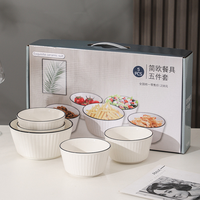 Ensemble de Bols à Riz en Céramique Domestiques Réutilisables, Vaisselle de Restaurant, Bols en Céramique – Idéal pour Cadeau