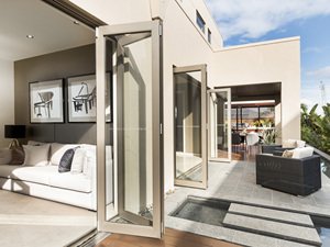 Portes <span class=keywords><strong>de</strong></span> <span class=keywords><strong>garage</strong></span> en verre dépoli / <span class=keywords><strong>Porte</strong></span> en verre commerciale extérieure <span class=keywords><strong>Porte</strong></span> pliante en aluminium - Product Image 3