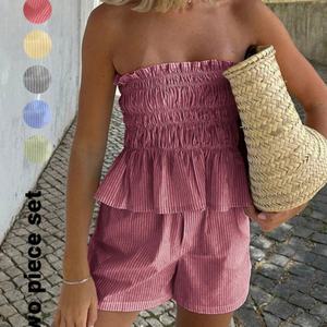 Conjunto Casual de Lino y Algodón para Mujer, Estilo Nuevo 2025, Dos Piezas con Top sin Mangas y Pantalones Cortos, Gran Venta OEM - Product Image 5