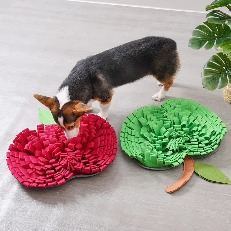 Wholesale Apple Design Pet Activity Enrichment Dog Sniffing Mat Food Game Blanket Puzzle Carpet Nose Work Snuffle Mat for Dogs