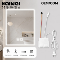 Interrupteur tactile mini à double bouton pour dégivrage AC110-240V 50/60Hz, DC12V 1A 12W ABS, gradation progressive pour éclairage de miroir LED