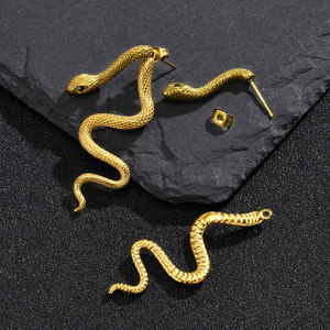 Pendientes de Serpiente de Acero Inoxidable 316L Coreanos al por Mayor, Chapados en Oro PVD de 14k y 18k, Joyería de Alta Calidad para Mujer - Product Image 3