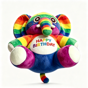 Peluche d'éléphant arc-en-ciel personnalisée, peluche d'éléphant pour anniversaire, jouet en peluche d'éléphant coloré - Product Image 5