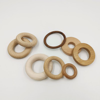 Bagues en bois d'érable de hêtre, artisanales et accessoires de bricolage, 4 pièces, tailles variées