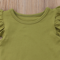 Ensembles de vêtements pour enfants, tenues de boutique pour petites filles, hauts à manches bouffantes noires + pantalon rayé, 2 pièces, vêtements d'été pour enfants