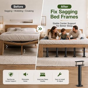 <span class=keywords><strong>Gambe</strong></span> di Supporto <span class=keywords><strong>per</strong></span> Letto <span class=keywords><strong>a</strong></span> T Regolabili in Altezza, Moderne, in Metallo Resistente, con Base Antiscivolo in Gomma <span class=keywords><strong>per</strong></span> Telaio Letto e <span class=keywords><strong>Doghe</strong></span> Centrali - Product Image 3