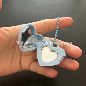 Macaron Màu Móc Chìa Khóa Hình Trái Tim Eyeshadow Bao Bì Rỗng Lip Balm Blush Kem Container Son Môi Trường Hợp 0.4G Với Pan Chuỗi - Product Image 6