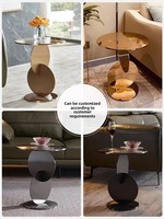 Petite table basse multifonctionnelle en acier inoxydable de luxe léger, style nordique moderne, design italien