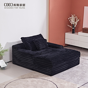 أريكة مخملية كبيرة الحجم من قماش الكوردروي الأسود لغرفة المعيشة، أثاث عصري معبأ بالتفريغ الهوائي ومضغوط - Product Image 3